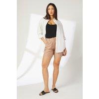 Principles Women's Elasticated Waist City Shorts in Taupe | Size: 12