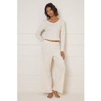 Oasis Women's Floral Pointelle Jersey Pyjama Set | Size: Large