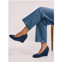 Dorothy Perkins Women's Duke Wedge Court Shoes in Navy | Size: 5