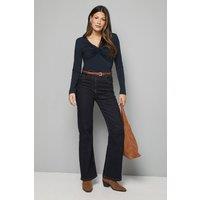 Wallis Women's Jersey Twist Front Top in Navy | Size: 16