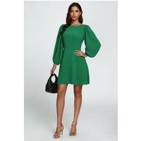 FS Collection Women's Back V Neck Mini Dress In Green | Size: XL