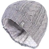 Heat Holders Women's Cable Knit 3.4 Tog Fleece Lined Thermal Winter Hat in Grey