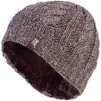 Heat Holders Women's Cable Knit 3.4 Tog Fleece Lined Thermal Winter Hat in Brown