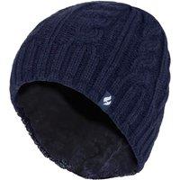 Heat Holders Women's Cable Knit 3.4 Tog Fleece Lined Thermal Winter Hat in Navy