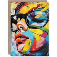 Artery8 Women's Summer Heat Sunglasses Portrait Vibrant Graffiti Birthday Card