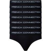 French Connection Women's 7 Pack Cotton Briefs in Black | Size: XL