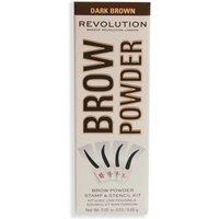 Revolution Women's Brow Powder Stamp & Stencil Kit in Dark Brown