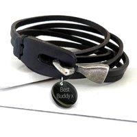 Aye Do Gifts Personalised Men's Brown Leather Wrap Bracelet | Size: 8 inches