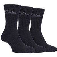 KDMD Men's 3 Pairs Storm Bloc Heavy Cushion Cotton Socks in Black | Size: 6-11