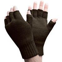 Heat Holders Men's Warm 3.2 TOG Fleece Lined Winter Thermal Fingerless Gloves in Pale Green