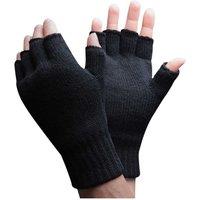 Thinsulate Men's 3M Thermal Insulated Black Fingerless Gloves | Size: Medium/Large