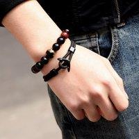 Aye Do Gifts Men's Black Anchor Bracelet | Size: 8 inches