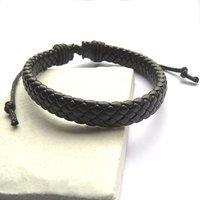 Aye Do Gifts Men's Black Leather Weave Bracelet | Size: 18.5 cm