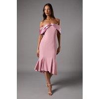 Coast Women's Satin Sleeve Scuba Midi Dress in Blush | Size: 14