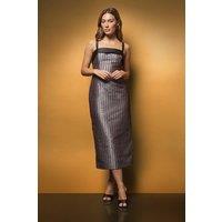 Coast Women's Muse Square Neck Linear Beaded Sequin Maxi Dress in Mocha | Size: 16