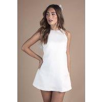 Coast Women's Petite Bow Structured Satin Bridal Mini Dress in Ivory | Size: 12