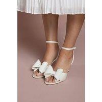 Coast Women's Bridal Eva Satin Bow High Stiletto Heel Sandals in White | Size: 7