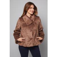 Wallis Women's Faux Fur Collar Detail Coat in Mink | Size: 12