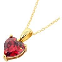 Harfi Women's Love Heart Garnet January Birthstone Necklace in Gold | Size: 18 inches