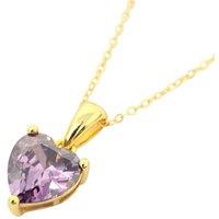 Harfi Women's Heart Amethyst February Birthstone Necklace in Gold | Size: 18 inches