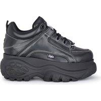 Buffalo Women's 1339-14 Platform Chunky Lace-Up Sneakers Vegan Box Leather in Black | Size: 6.5