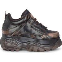 Buffalo Women's 1339-14 Vntg Platform Vegan Box Leather Lace-Up Sneakers in Brown | Size: 6.5
