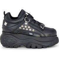Buffalo Women's 1339-14 Punk Platform Studded Vegan Nappa Lace-Up Sneakers in Black | Size: 5