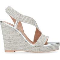 Carvela Women's 'Gala Wedge Jewel 110' Fabric Heels in Silver | Size: 3