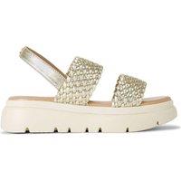 Carvela Women's 'Krypton Weave' Leather Sandals in Gold | Size: 8
