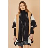 Yumi Women's Brown Colour Block Cape
