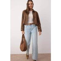 WOVCOR Women's High Waist Wide Leg Jeans Denim in Light Blue | Size: 12