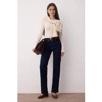 WOVCOR Women's Normal Waist Straight Leg Comfort Jeans in Dark Blue | Size: 12