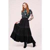 Hell Bunny Women's Nocturnal Bold Black Midi Skirt | Size: Large