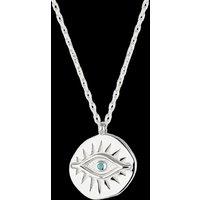 Spero London Women's Eye Coin Sterling Silver Evil Eye Necklace