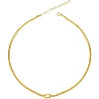 Spero London Women's Knot Chain Choker Necklace in Sterling Silver in Gold