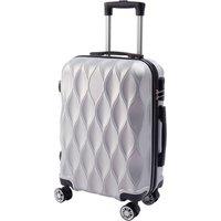 SHEONLY 20 Inch Silver Hard Shell Travel Suitcase