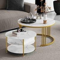 Dprodo Set of 2 Nesting Coffee Table in White