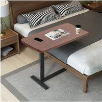 H&O Direct C-shaped Height-Adjustable Portable Overbed Desk in Walnut