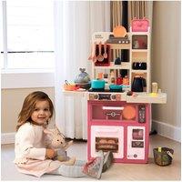 Living and Home Play Kitchen Set with 63PCS Kitchen Accessories in Red