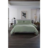 The Lyndon Company St Quentin 100% Cotton Reversible Duvet Bedlinen in Green | Size: Double