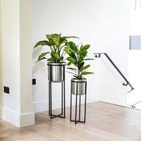 Ivyline Calla Planter Stand Black/Pewter, H58cm x D22cm in Silver