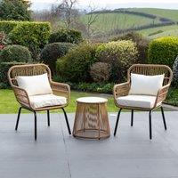 Artemis Home Carbini 3 Piece Garden Patio Bistro Set in Cream
