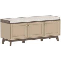 Melody Maison Large Cream Hall Storage Bench With Cushioned Seat - Oswin Range