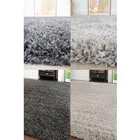 Kukoon Grey Soft Fluffy Shaggy Living Room Cosy Fireside Area Rugs in Silver | Size: 160 cm x 230 cm