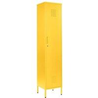 Moderna Yellow Metal Locker Cabinet, Tall 3 Shelf, 1 Door for Home or Office
