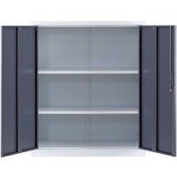 Moderna Metal Storage Cabinet, Lockable 2 Shelf for Office, Bedroom, or Kitchen in White