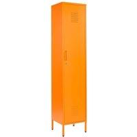 Moderna Orange Metal Locker Cabinet, Tall 3 Shelf, 1 Door for Home or Office