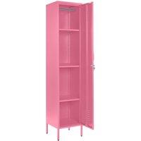 Moderna Pink Metal Locker 3 Shelf Cabinet, Industrial Storage for Home or Office