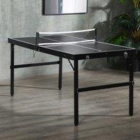 SPORTNOW 5ft Mini Table Tennis Table, Folding Ping Pong Table in Black