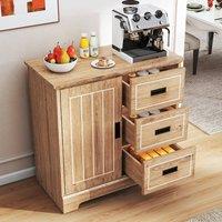 Costway Sideboard Buffet Cabinet Kitchen Storage Cabinet in Light Oak
